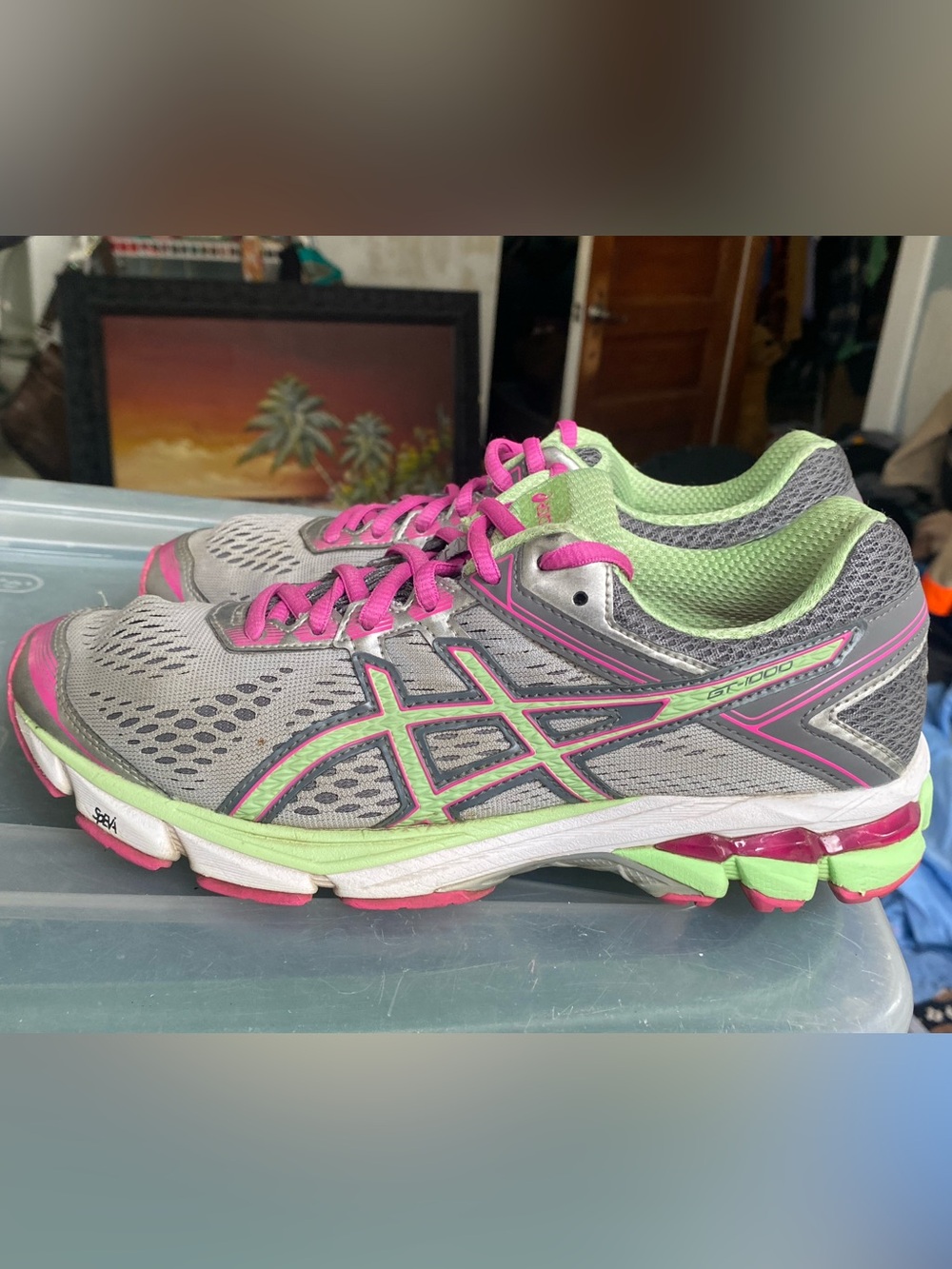 ASICS T5A7N Women's GT-1000 Running Shoe Silver/Pistachio/Pink Glow US 8